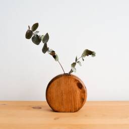Wooden Flower Vase, Minimal Design, Handcrafted Home Decor, Fresh Flowers, Decor, Geometric Form Vase - thumbnail 3