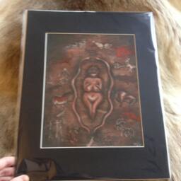 Earth Mother Goddess Art Print Pagan Neolithic Painting - thumbnail 2