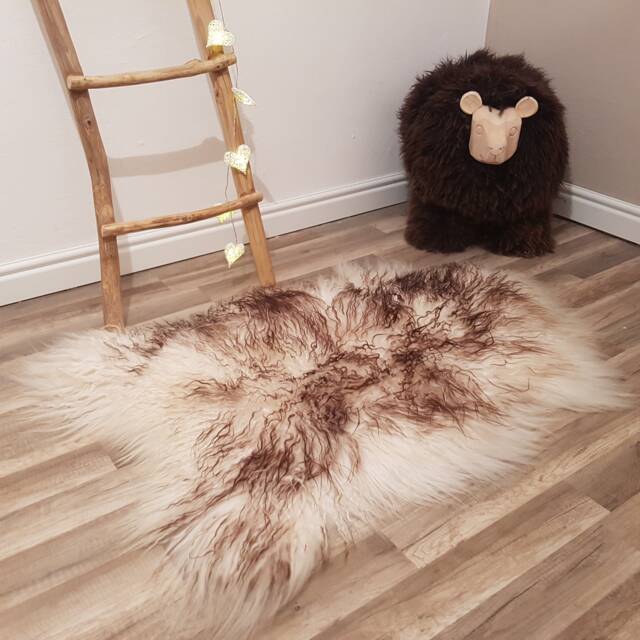 Rugs Curly Sheepskin Sheep Skin Leather Decorative Rug Comfy Area Carpet Throw Wool #52, Schaffell, Hygge - image 1
