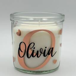 Personalised Initial Scented Candle, Rose Gold, Fragranced Birthday, Bridesmaid, Home, Gift For Her, Milestone, Keepsake, Christmas, Wedding - thumbnail 2