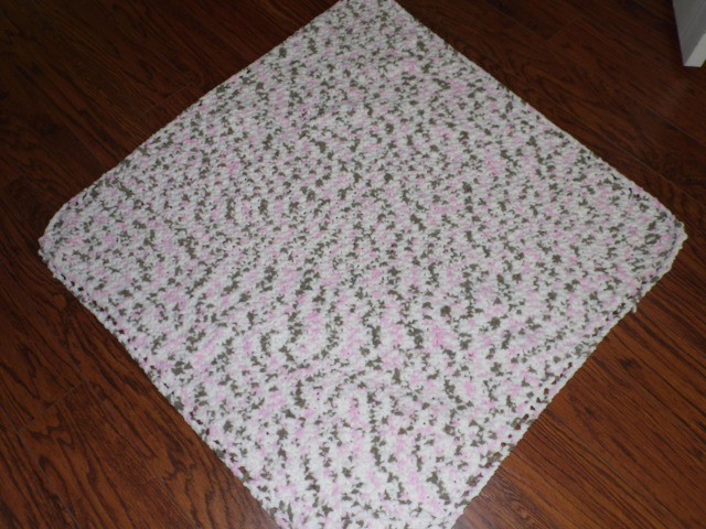 Baby Girl Soft Knitted Pink & Gray Blanket/Lap Robe/Wheelchair Blanket - image 1