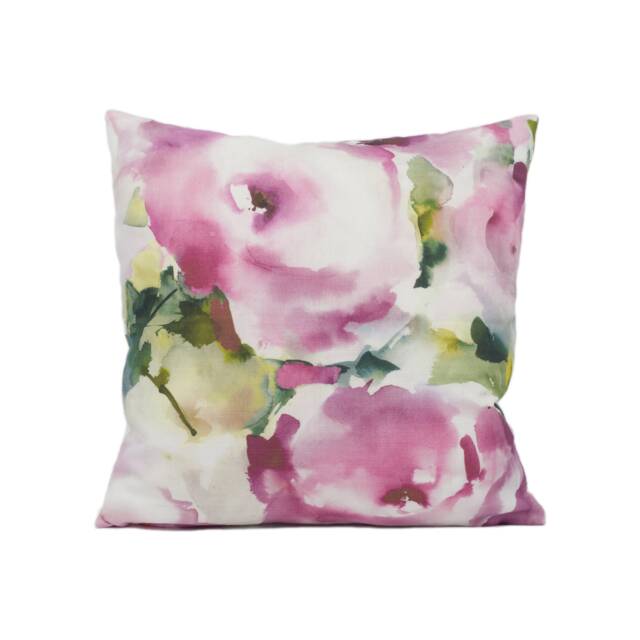 Voyage - Rosa Peony Beautiful Large Scale Painterly Watercolour Floral Cushion Cover Handmade Throw Pillow Designer Home D??cor - image 1