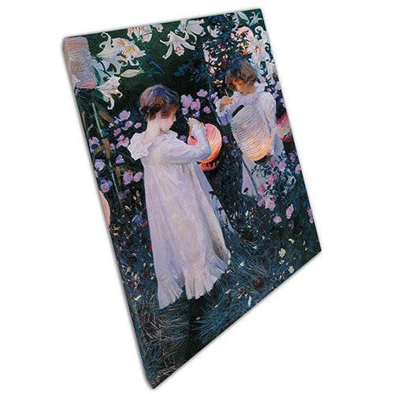 John Singer Sargent Canvas Print - Carnation Lily Rose Elegant Victorian Garden Wall Art - image 1