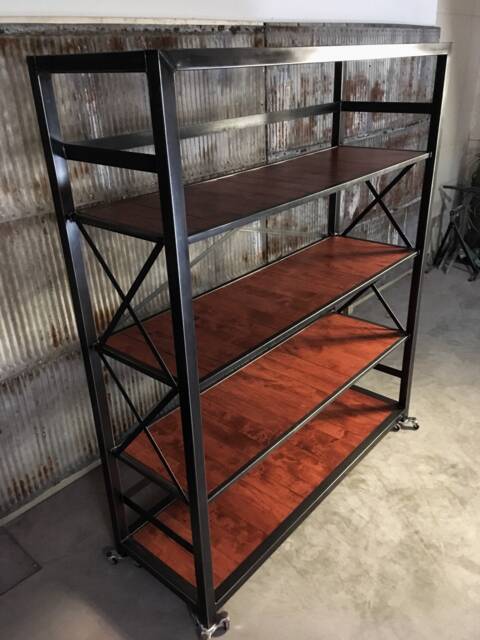 Industrial Bookshelf, Modern Bookcase, Book Shelves, Display Shelving - image 1
