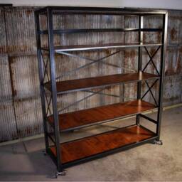 Industrial Bookshelf, Modern Bookcase, Book Shelves, Display Shelving - thumbnail 3