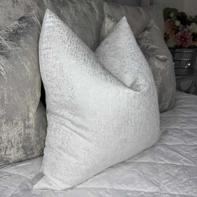Handmade Pearl White Cushion Cover Textured Euro Sham Pillow - image 1