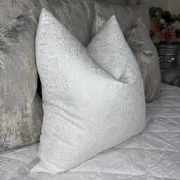 Handmade Pearl White Cushion Cover Textured Euro Sham Pillow - thumbnail 1