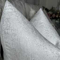 Handmade Pearl White Cushion Cover Textured Euro Sham Pillow - thumbnail 2