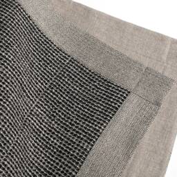 Black Linen Bath Mat, Waffle Weave Absorbent Rug - thumbnail 2