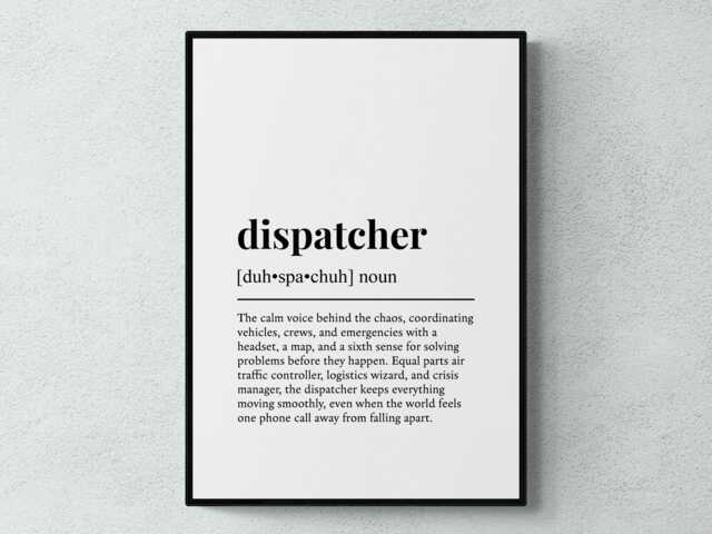 Dispatcher Funny Definition Job Work Gift Wall Art Print - image 1