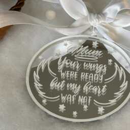 Personalizsed Christmas Memorial Bauble - Mirrored Acrylic Ornament - thumbnail 2