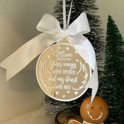 Personalizsed Christmas Memorial Bauble - Mirrored Acrylic Ornament - thumbnail 3