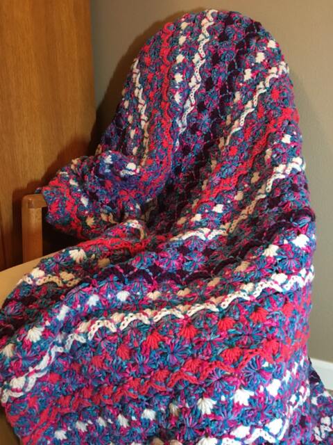 Crochet Shells & Waves Lap Afghan, Weighted Blanket - image 1