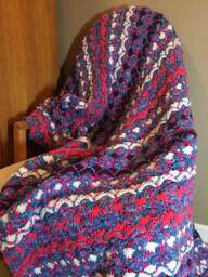 Crochet Shells & Waves Lap Afghan, Weighted Blanket - thumbnail 1