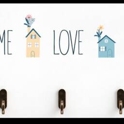 Blue & White Key Rack With 5 Metal Hooks - thumbnail 2