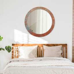 Rusty Metal, Copper, Round Mirror Frame, Colorful, Glass Wall Art, Printed - thumbnail 3