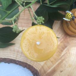 100% Beeswax Candle Chunky Pillar 10cm X 7cm - Made in Devon - thumbnail 3