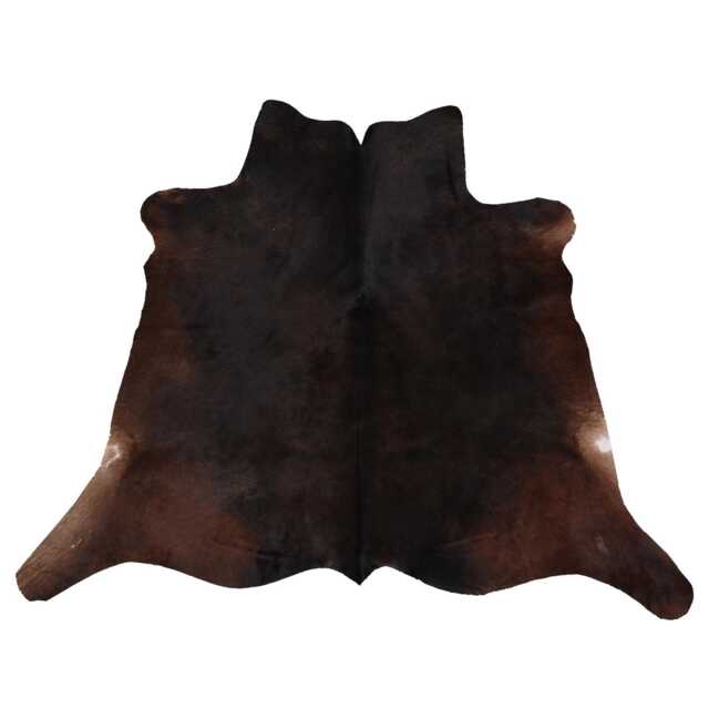 Bold Dark Brown & White Cowhide Rug - Large Natural Leather For Contemporary Elegance - 42x45 Inches - image 1