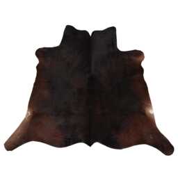 Bold Dark Brown & White Cowhide Rug - Large Natural Leather For Contemporary Elegance - 42x45 Inches - thumbnail 1
