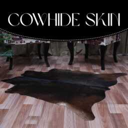 Bold Dark Brown & White Cowhide Rug - Large Natural Leather For Contemporary Elegance - 42x45 Inches - thumbnail 4