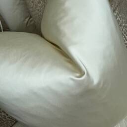 Handmade Ivory Silk Satin Cushion Cover, Luxury Euro Pillow Sham , Designer Guild Fabric - thumbnail 3