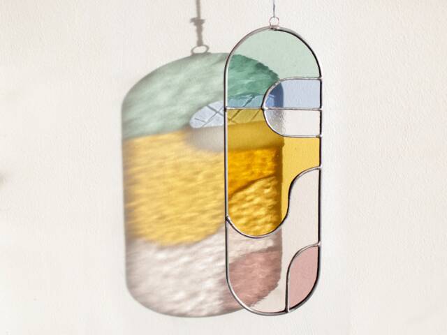Modern Stained Glass Suncatcher, Window Decoration, Wall Hanging - image 1