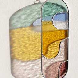 Modern Stained Glass Suncatcher, Window Decoration, Wall Hanging - thumbnail 3