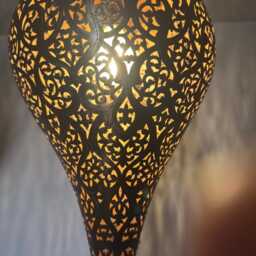Handcrafted Moroccan Brass Pendant Light - Unique Handmade Hanging Ceiling Lamp For Bohemian Home Decor - thumbnail 4