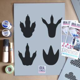 Dinosaur Footprint Stencil Kids Bedroom Wall Decor - thumbnail 3