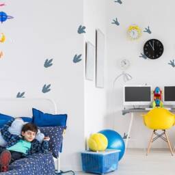 Dinosaur Footprint Stencil Kids Bedroom Wall Decor - thumbnail 1