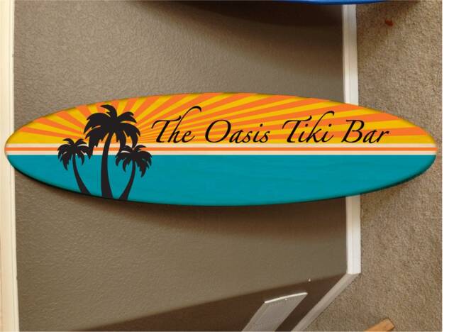 Custom Surfboard Wall Decor Hawaiian Beach Art - 48 Inch - image 1