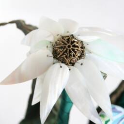 Fiber Art Flower Sculpture, Unique Home Decor, Wedding Centerpiece, Soft Sculpture Fabric Flowers, One Of A Kind Art, Everlasting - thumbnail 2