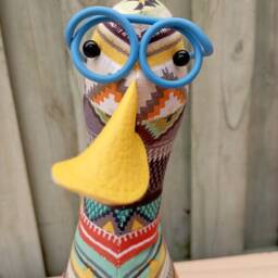 Cool Canard Doorstop/Bookend. Aztec Stripe, Fill At Home, Funny Doorstop, Duck Decor, Housewarming, Unique Gift, Fun Home Accent - thumbnail 2