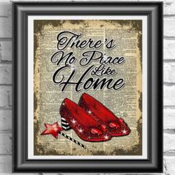 Art Print Set - The Wizard Of Oz Poster Wall Decor On Dictionary Pages Nursery Home Decoration - thumbnail 2