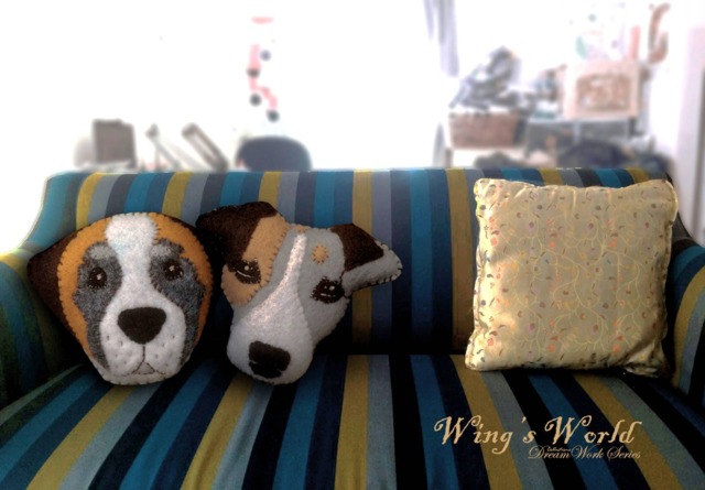 Dog Cushion Saint Bernard Jack Russell Terrier Pillow Felt Machine Embroidered Gift For Dog Lover Decorative Throw - image 1