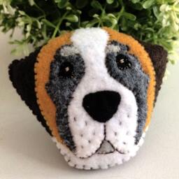 Dog Cushion Saint Bernard Jack Russell Terrier Pillow Felt Machine Embroidered Gift For Dog Lover Decorative Throw - thumbnail 2