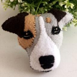 Dog Cushion Saint Bernard Jack Russell Terrier Pillow Felt Machine Embroidered Gift For Dog Lover Decorative Throw - thumbnail 3