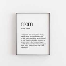 Funny Mom Definition Print - Mother's Day Gift Humorous Art Wall Decor For Crazy Quote Family - thumbnail 2