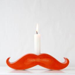 Wooden Moustache Candle Holder - Handmade Irish Red Oak, Unique Funny Gift For Him - thumbnail 4