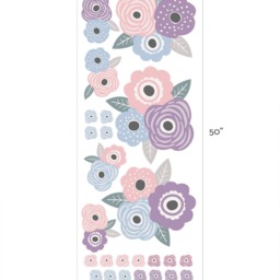 Pastel Flower Wall Stickers Peel & Stick Kids Room Decor - thumbnail 3