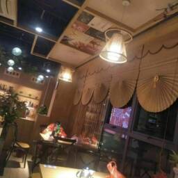 Bamboo Parchment Pendant Light Staggered Form Lampshade - thumbnail 3
