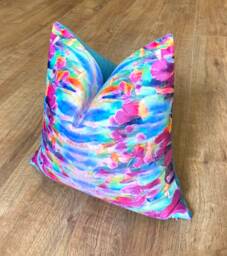 Lilly Loch Velvet & Turquoise Harris Tweed Cushion 16
