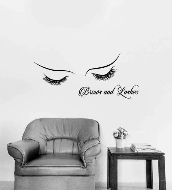 Female Eyes Vinyl Wall Decal Beauty Salon Brows & Lashes Decoration Stickers Mural - #2748Da - image 1