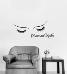 Female Eyes Vinyl Wall Decal Beauty Salon Brows & Lashes Decoration Stickers Mural - #2748Da - thumbnail 1