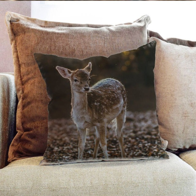 Deer Baby Doe Animal Photography - Decorative Pillow Throw Cushion Fabric , Case Cover Or With Filling