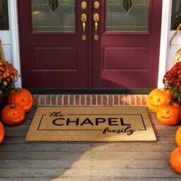 Personalized Family Name Doormat - Custom Last Welcome Mat For Front Porch, Housewarming, Or Wedding Gift - thumbnail 2