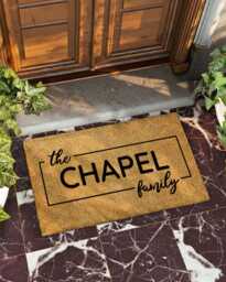 Personalized Family Name Doormat - Custom Last Welcome Mat For Front Porch, Housewarming, Or Wedding Gift - thumbnail 1