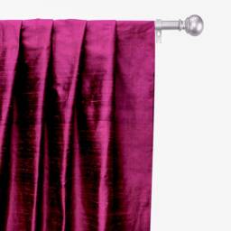 Dark Fuchsia Pink 100% Pure Silk Dupioni Curtain Panels - Rod Pocket, Grommet, Box Pleat, Three Pinch Tab Top & Plain Ring Top - thumbnail 1