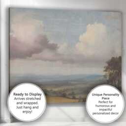 Pastel Countryside Panorama Rolling Hills Cloudscape Landscape Canvas Wall Art Print Decor Picture Ready To Hang - thumbnail 3