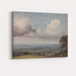 Pastel Countryside Panorama Rolling Hills Cloudscape Landscape Canvas Wall Art Print Decor Picture Ready To Hang - thumbnail 4